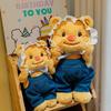 Adorável Urso de Pelúcia de Jeans Amarelo, Boneca Fofa Para Aniversários e Presentes