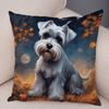 Cute Mini Schnauzer Dog Cushion Cover Home Double Print Decor Cartoon Pet Animal for Sofa Car Pillowcase Soft Plush Pillow Case