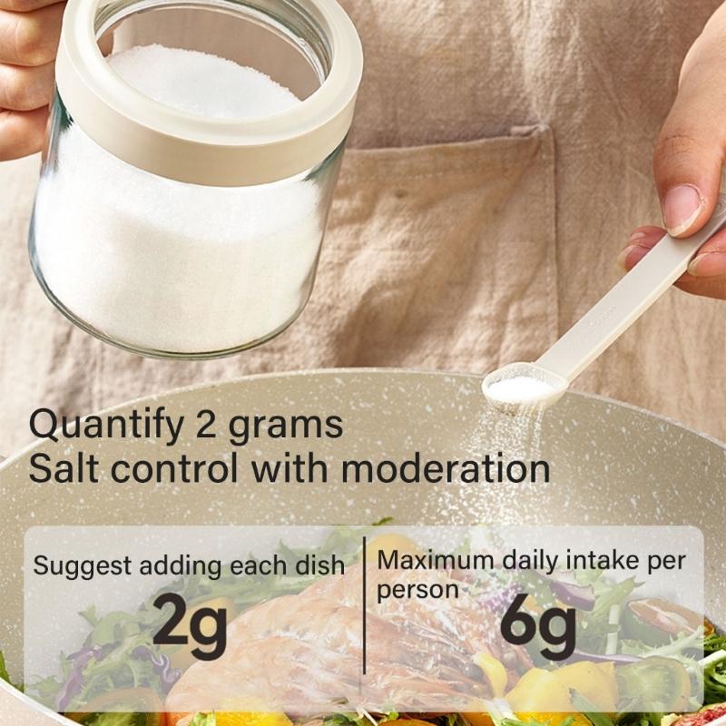 Transparent Seasoning and Spices Jar for Cooking Multipurpose Kitchen Condiment Bottle with Spoon and Lid
