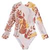 [New Fashion Printed Swimsuit Women] Long Sleeve Jumpsuit Back Cross European and American Hot Sale