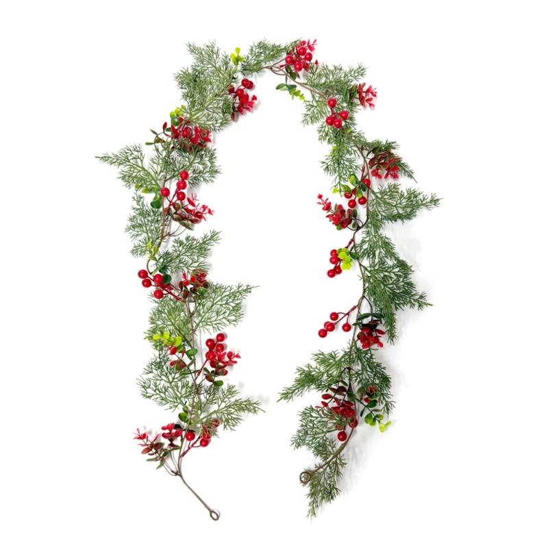 

Christmas Greenery Artificial Berries Hanging Plant Ornament for Mantels Staircase Doorway Window Holiday Decorations