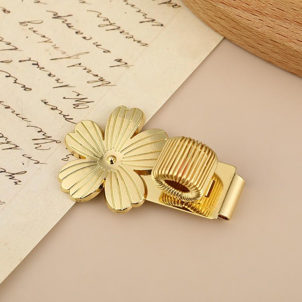 Zinc Alloy Metal Pen Clip Flower Shape Notebook Pen Clip Vintage Elastic Pen Loop  Notebook Journal