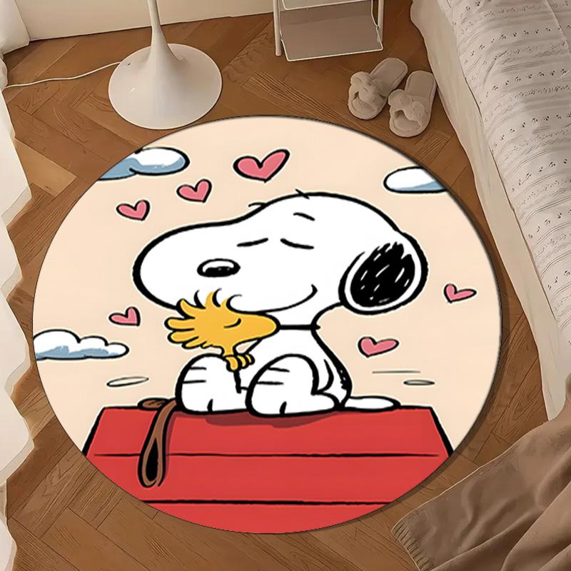 Cute Dog Dreams Under Stars Round Rug for Livingroom,Bedroom, Palyroom, Chair Rug, Area rug, Circle Carpet, Large Size Fan Christmas gift