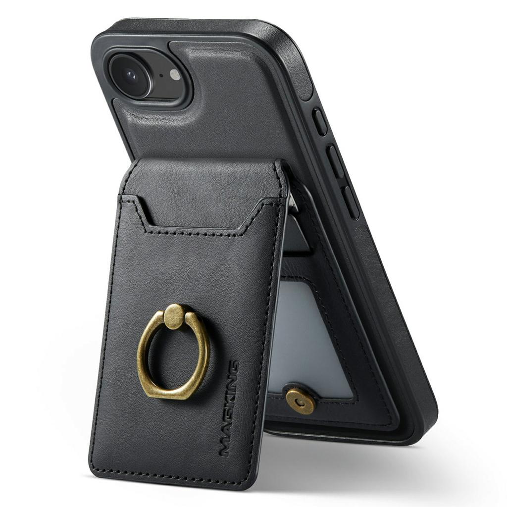 MAGKING K1 Series For iPhone 16e Magnetic Case PC+TPU+PU Phone Cover with Card Holder