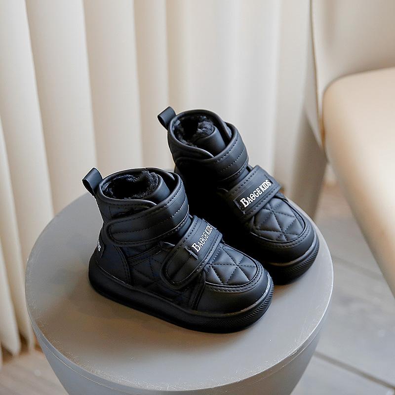 

Детские зимние ботинки для снега Thikcen Warm Plus Velet Lined для мальчиков, спортивная обувь для девочек, нескользящие кроссовки, обувь для студентов, походные ботинки 26 чёрный