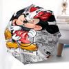 Mickey Mouse, Minnie Mouse Automatische Open- en Sluitparaplu 8 Spaken Winddicht Draagbare Opvouwbare Paraplu, Geschikt voor Casual en Zakelijke Uitjes