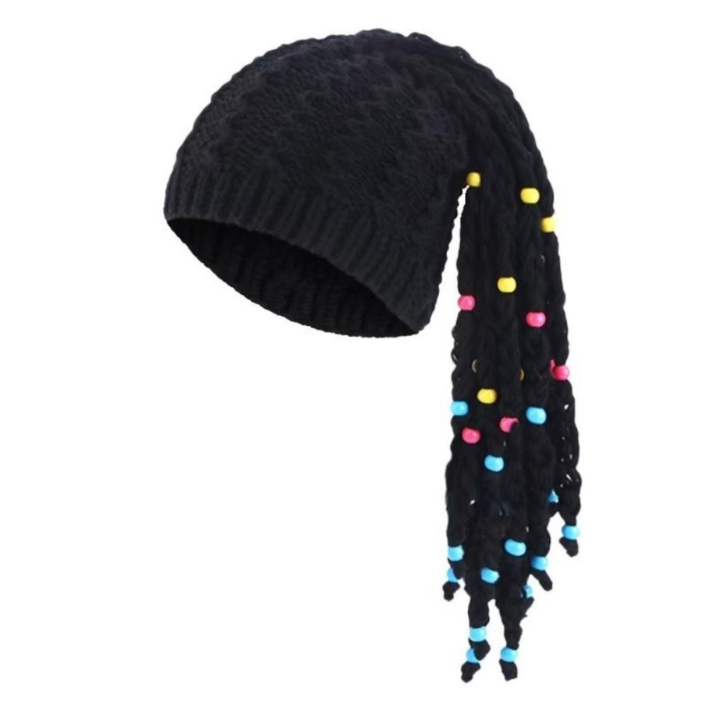 Faux Braid Dreadlock Beanie Knitted Braided Wig Hat Colorful Faux Braid Hat  Daily Outing