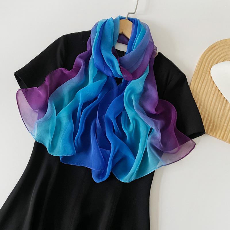 Rainbow Solid Color Pearl Chiffon Headscarf for Women Malaysian Baotou Hat Scarf Polyester Scarf Scarf for Women