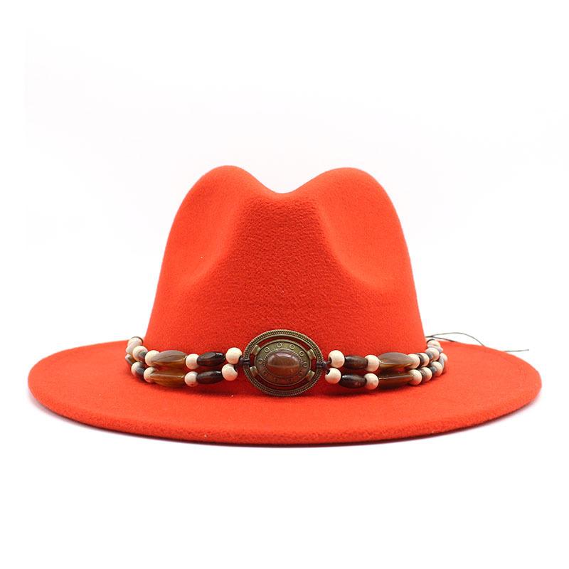 Big Eaves Wool Jazz Top Hat Women'S Casual Big Edge Felt Hat Men'S Jazz Hat 9.5Cm