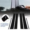 Glossy Black Window Sticker Pillar Posts Decal Trim Door Cover Accessories For Nissan Almera Sunny Versa 2010-2019