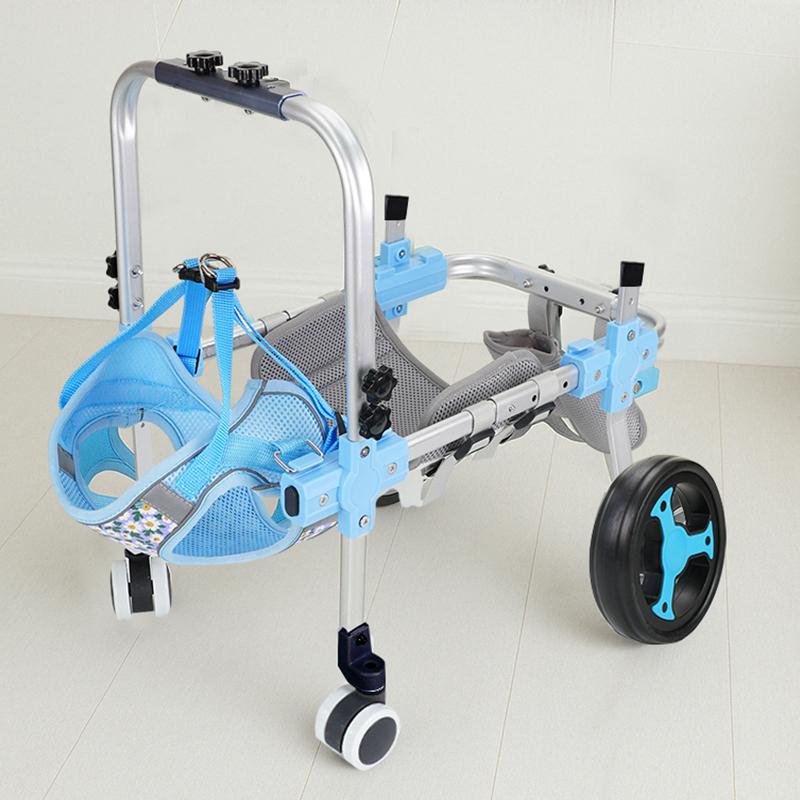 Four Wheel Assisted Walking Adjustable Dog Wheelchair for Hind Legs Durable Pet Mobility Cart with Comfort Fit for Elderly Dogs