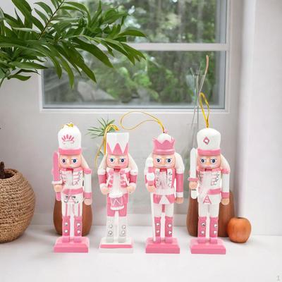 4 Pieces Nutcracker Soldier Figurine Sculptures Photo Props Pendant Figures Toy for Home