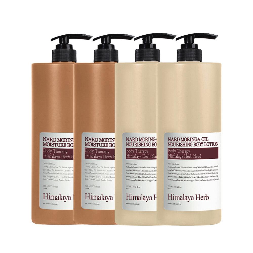 Himalaya Herbal Nard Moringa Oil Moisture 1500ml Body Wash x2 + Body Lotion x2
