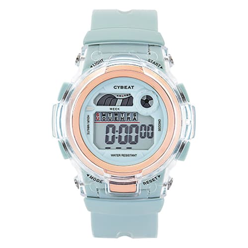 

Sun Flame J-AXIS Cybeat Digital Watch, Water Resistant, 7-Color LED Light, Calendar, Alarm, Time Signal, and Stopwatch Functions, Women s Blue, CF2C00