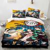 3D Heißer Verkauf Anime Demon Slayer Bettbezug und Kissenbezug Kinder Doppelbett Bettwäscheset Heim Schlafzimmer Dekoration Geschenk für Jungen Mädchen