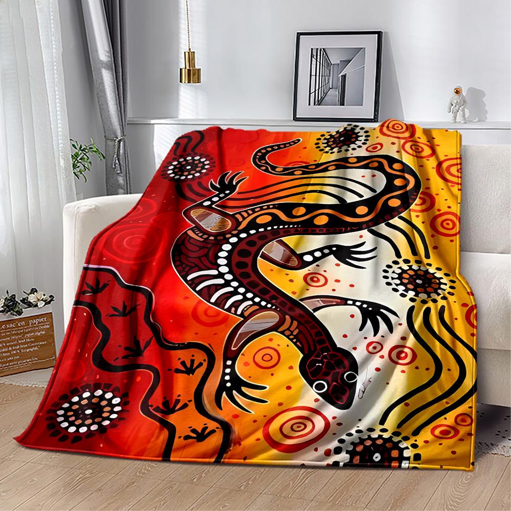 Australian Aboriginal Style 22 Blanket Soft Warm Cozy Perfect for Seaside Couch Picnics All-Season Use Modern Style Birthday Christmas Gift Blanket