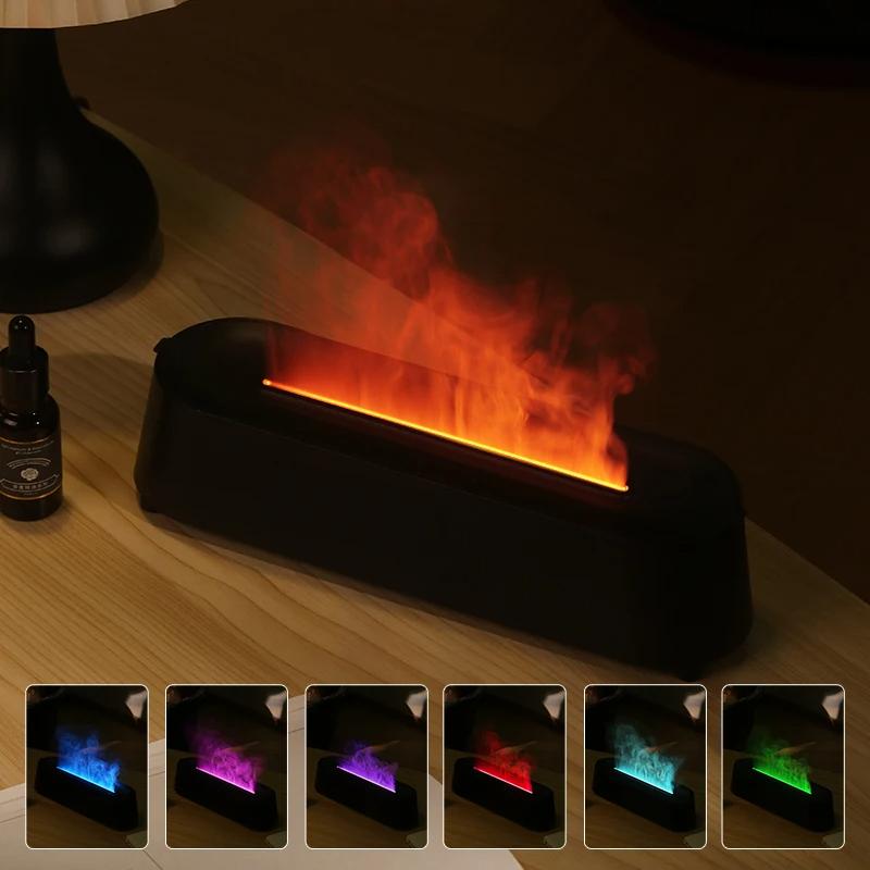Simulation Flame Diffuser Flame Humidifier Aromatherapy Diffuser Aromatherapy Indoor Ultrasonic Air Humidifier