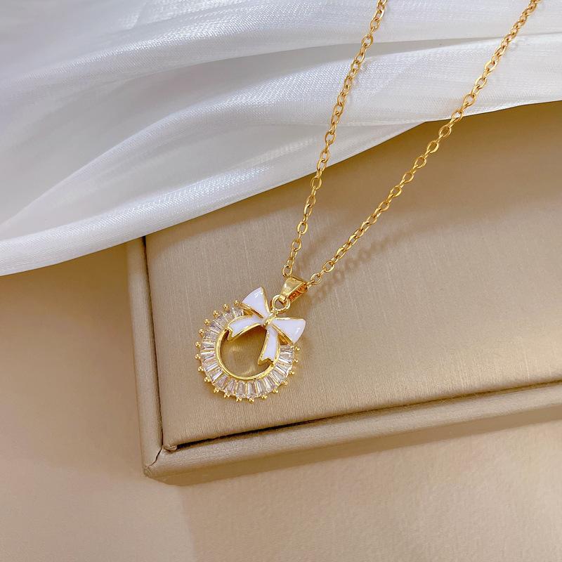 Circular Bow Personalized Temperament Necklace