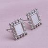 High Quality Piercing Ear Studs Round Fatima Hand Blank Charm Earring Stainless Steel Earrings For Women Men Handmade Materials