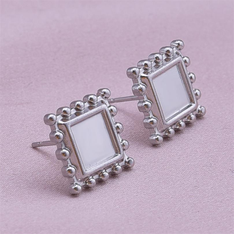 High Quality Piercing Ear Studs Round Fatima Hand Blank Charm Earring Stainless Steel Earrings For Women Men Handmade Materials