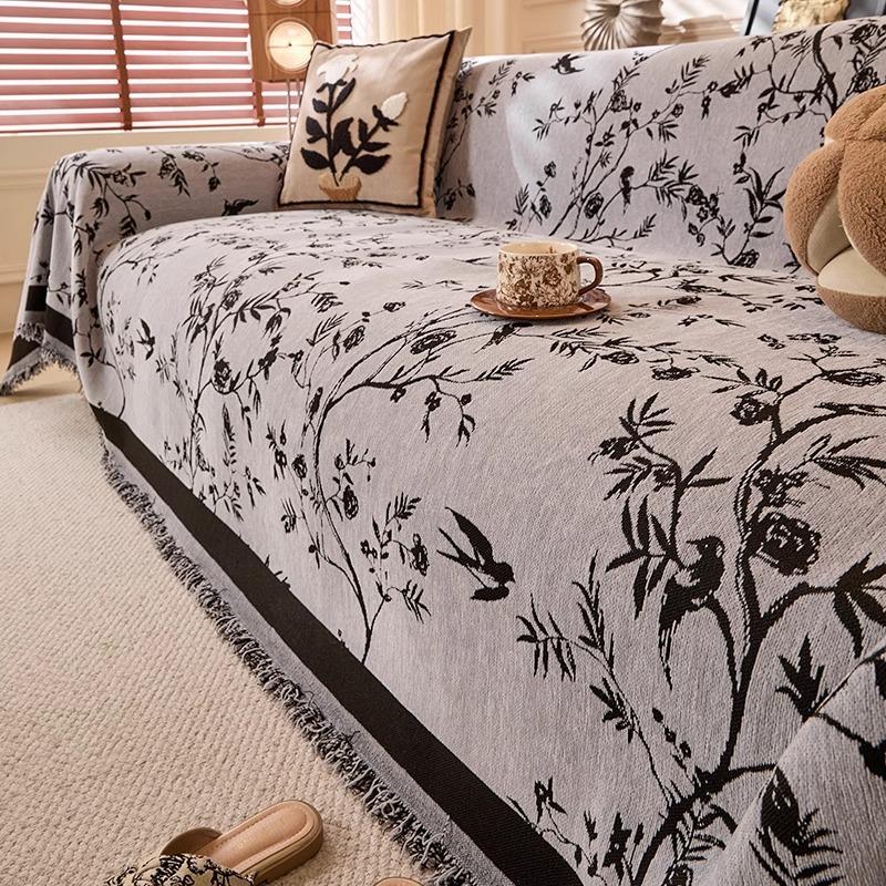 Retro style sofa cover, universal sofa cushion for all seasons, Chenier all-inclusive cover, light luxury and high-end sofa towel