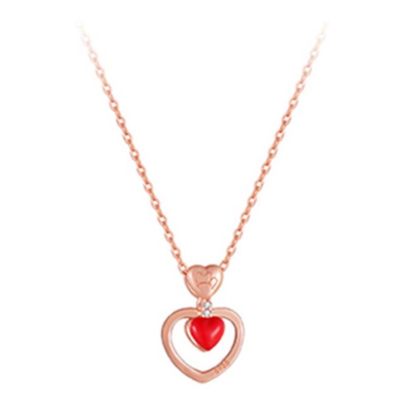 Agatha Aijiasha Heart of Paris Series Double-Layered Love Pendant 925 Silver Collarbone Necklace Women s 262175C-322-TU серебряный