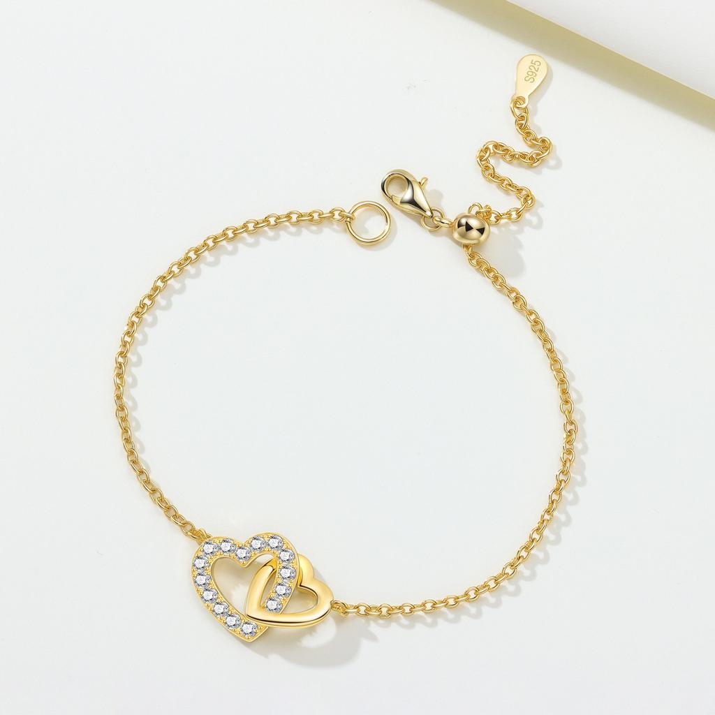 S925 Silver Adjustable Heart Knot Bracelet Chain Link Women Bracelet Jewelry Party Trendy Anniversary Gifts