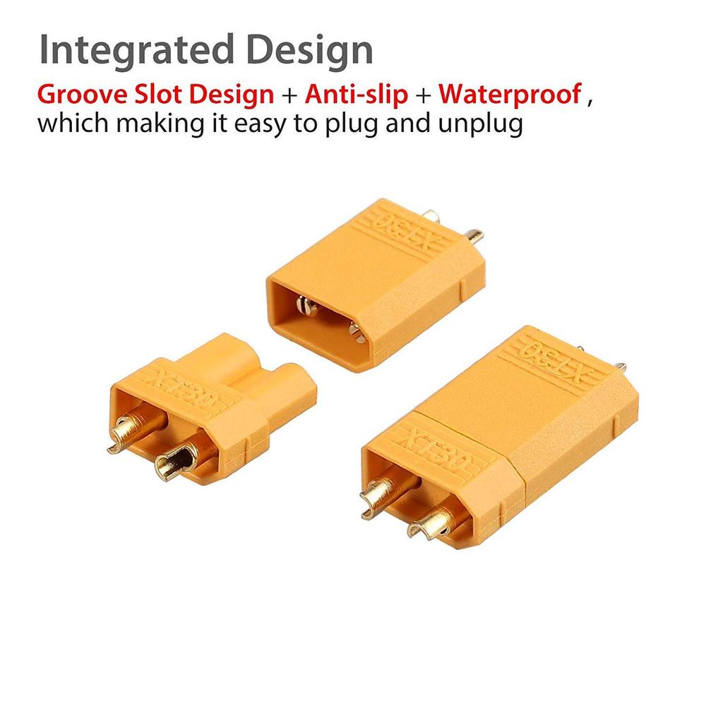 GTIWUNG 5 Pairs XT60 Connectors, XT-60 Male and Female Connectors, 5 Pairs XT30 Male and Female Bullet Connector Plugs for RC LiPo, 5 Pairs Red Ultra