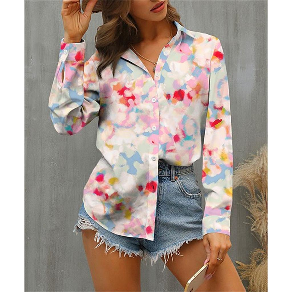 Elegant women's holiday casual women's shirt long sleeved women's shirt temperament fashionable top