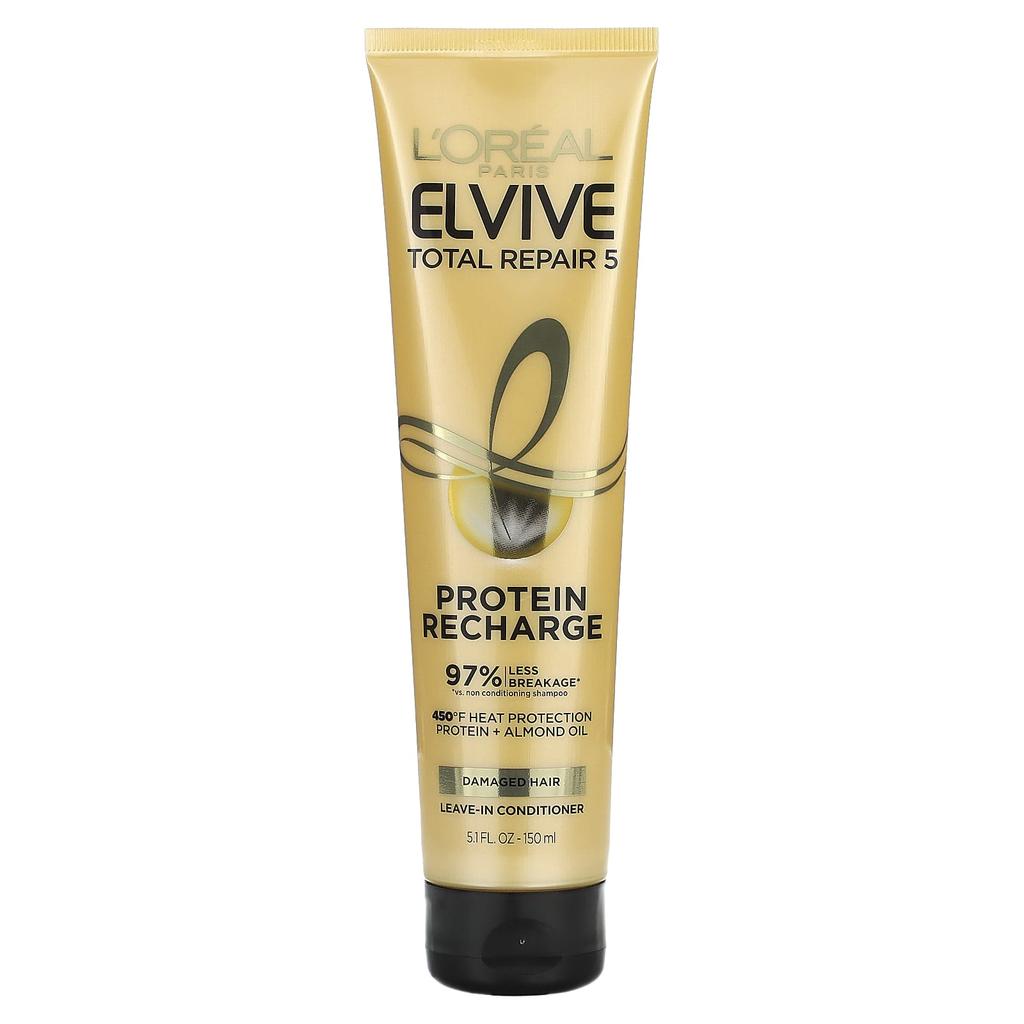 L'Oréal, Elvive, Total Repair 5, Protein Recharge Leave-In Conditioner, Damaged Hair, 5.1 Fl Oz (150 Ml)