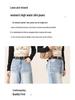 Summer 2025 Women's Light Blue High-Waist Wide-Leg Jeans - Slim Drape, Loose Fit, Narrow Straight Style