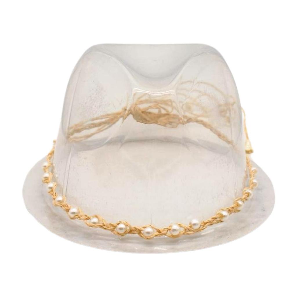 Big Brim Gold Acrylic Chain Felt Hat Solid Color Cashmere Jazz Hat French Top Hat
