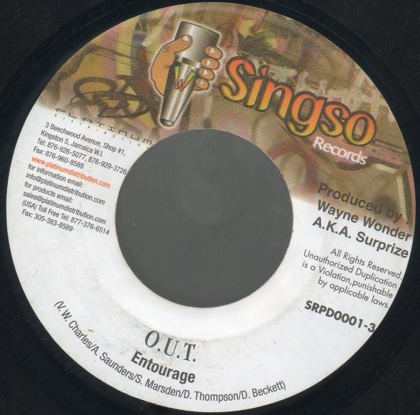 

7inch Record ENTOURAGE / WAYNE WONDER & SURPRISE - O.U.T. / Curious SRPD00013 Singso Records 2000 Jamaica Reggae, Ska & Dub Used