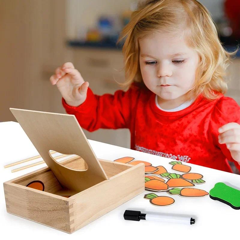 Non-Toxic Montessori Parent-Child Interaction Play House Simulation Rabbit Feeding Game Early Educational Fine Motor Educational Toys Gift