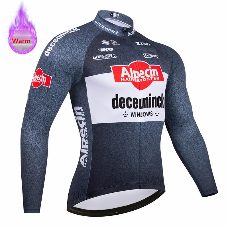Alpecin Pro Team-Thermal Fleece Cycling Clothing Set for Men, Road, Mountain Bike, Bicycle Clothes, MTB Maillot, Winter, New