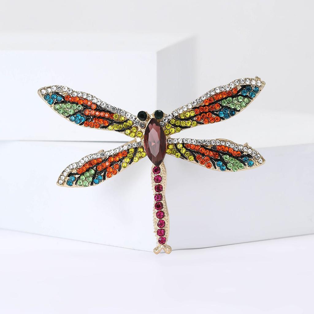 Vintage Rhinestone Dragonfly Brooches for Women Unisex Insect Pins Event Party New Gifts Backpack Decoration Clothes Accessories