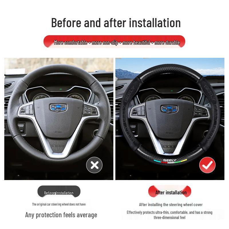 Steering Wheel Cover for Geely Models: Emgrand, Xingyue L, Xingrui, Boyue L, Binyue Cool, Vision X6, Binrui