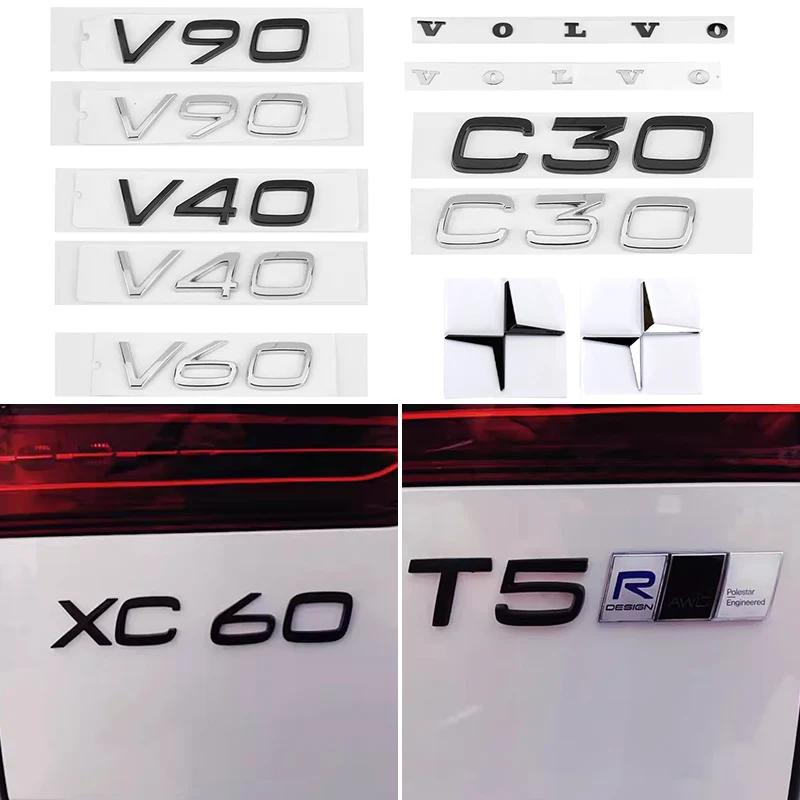 Car Audio Decorate 3D Aluminum Badge Emblem Stickers For VOLVO XC90 XC60 V40 V60 S60L Rear Logo Volvo Logo T4 T5 T6 B3 B4 B5 B6