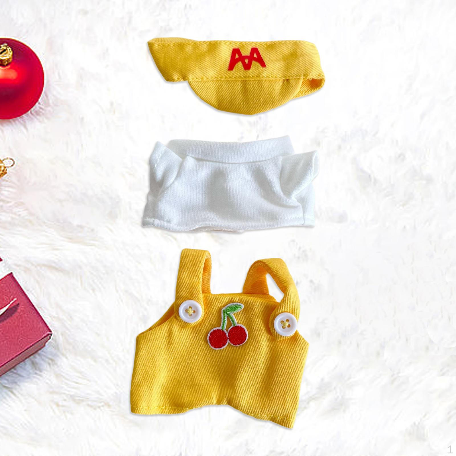 

15-17 см плюшевая кукольная одежда, милая, костюмы, наряды, реквизит для фотосъемки, кукольная модная одежда своими руками мягкая жёлтый