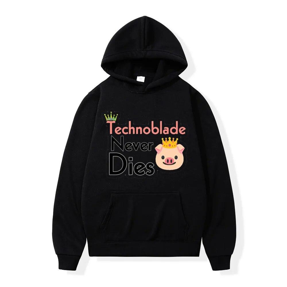Streetwear Technoblade Miss You Unisex של קפוצ'ונים סווטשירט צמר חורף נשים קז'ואל היפ הופ סוודר Harajuku Hoody בגדי גברים