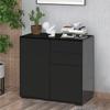 High Gloss Frame Sideboard, Push-Open Design with 2 Drawers for Living Room, Bedroom, 74H X 79W X 36Dcm, Black