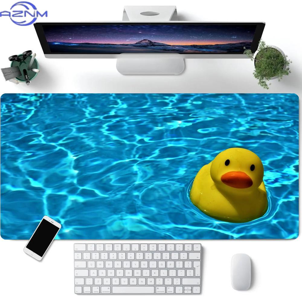 Xxl Kawaii Swimming Duck Cartoon Mouse Pad Xxl Nonslip Rubber Large Desk Mat With Stitched Edges Gaming Keyboard Pad For Office