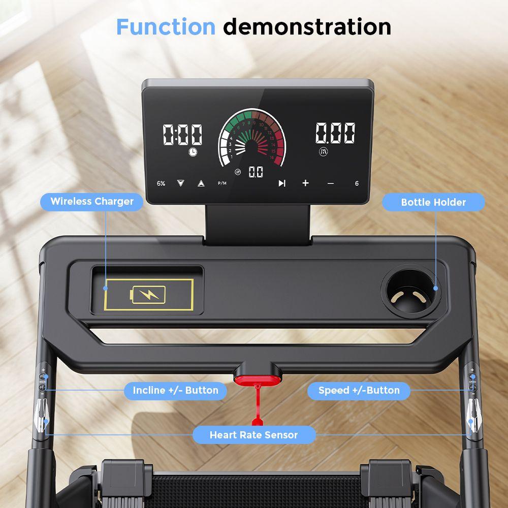 Formill FT71 Foldable Treadmill, 1–16 Km/h, Bluetooth And App, LED Display, 24% Automatic Incline, Max Load 150Kg