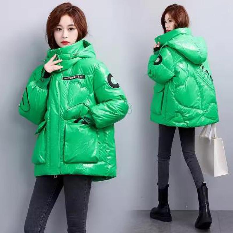 

Женская свободная утепленная куртка-пальто, не требующая стирки, утолщенная верхняя одежда, зимняя L зелёный