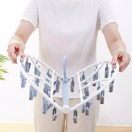 Yousheng Socks Underwear Drying Rack Clothes Hanger with 360-Degree Rotating Hook Windproof Storage Laundry Rack