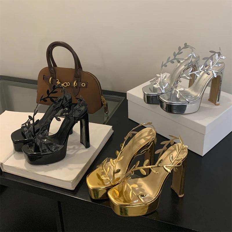 Fashion Luxury Women High Heel Sandals 2025 New Summer Fashion Transparent Sandals Women Platform Square Toe High Heels Nightclub Shoes