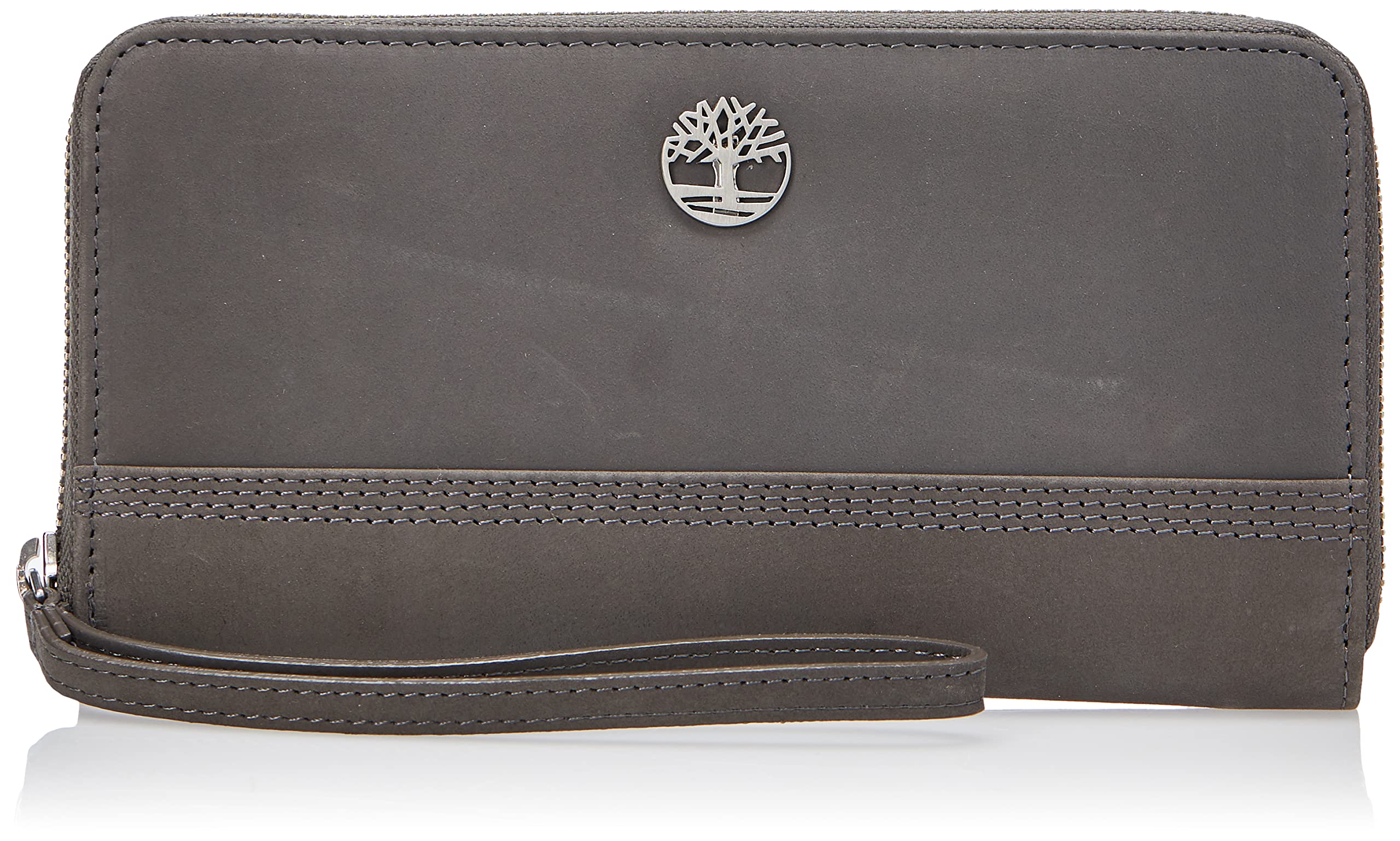 

Timberland Women s Leather RFID Zip-Around Wallet Clutch with Wristlet Strap, Castlerock (Nubuck), One Size