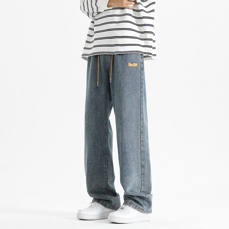

Jeans Men s New Spring and Autumn Loose Straight Pants Casual Thin Fashion Wide-leg Men s Pants S