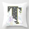 Cute Cartoon Alphabet Print Dolphin Star Pillowcase Sofa Cushion Bedside Backrest Pillow Case Baby Room Pillow Covers Decorative