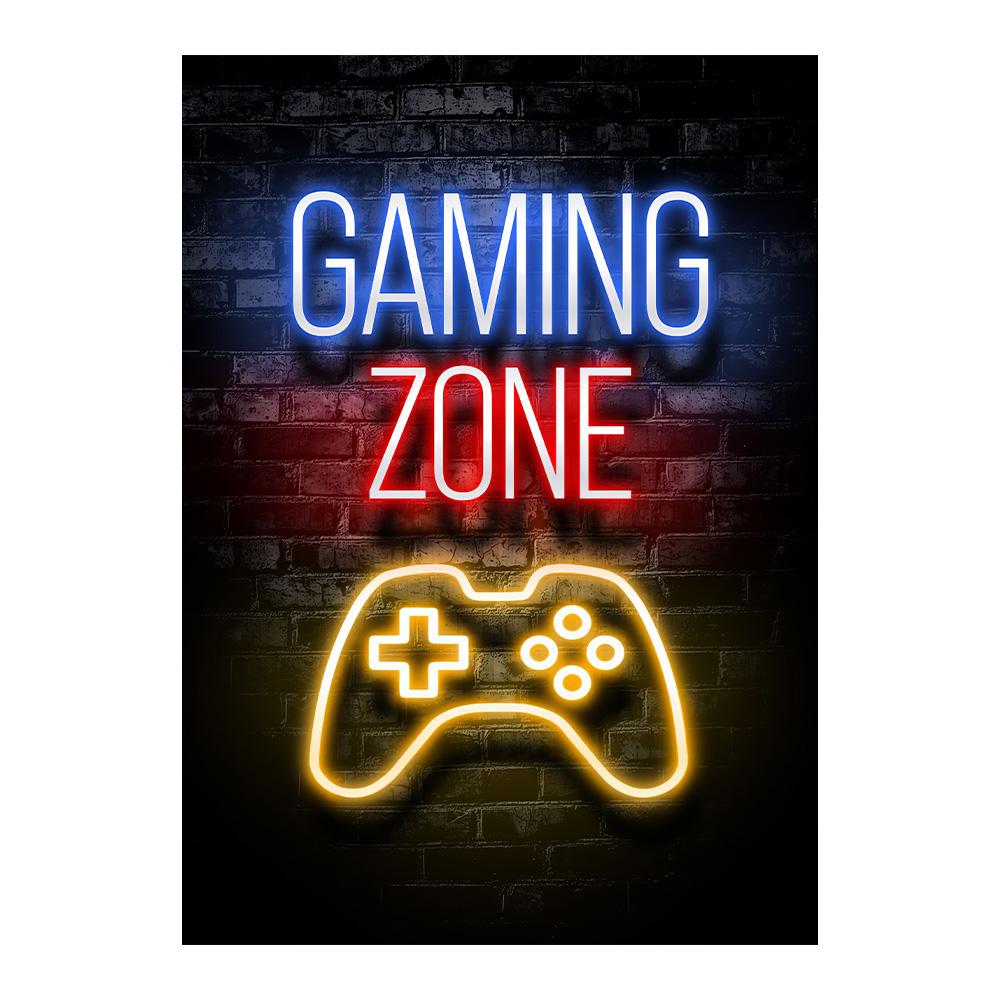 Neon Gaming Gamer Wandkunst Poster Drucke Gamer Leinwandmalerei Leinwandbild für Kinder Jungenzimmer Dekoration Spielzimmer Cuadros